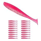 YOUHOT Fishing Soft Plastic Lures 20pcs 3" Paddle Tail Lures for Freshwater and Saltwater Bass Lures (red)
