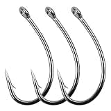 Fly Tying Hooks Carp Hooks Trout Hooks Barb Curved Shank Dry Fly Hooks Circle Hooks Crank Fishing Hooks Carp Hair Fishing Bait Rigs for Freshwater Saltwater Fishing 50/150pcs