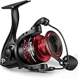 Piscifun Flame Spinning Reels, Light Weight Ultra Smooth Powerful Spinning Fishing Reels Black & Red 2000 Series