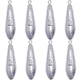 Drop Shot Fishing Weights Sinkers Teardrop Weights Bass Fishing Sinkers for Freshwater Saltwater Fishing Gear 1oz to 8oz