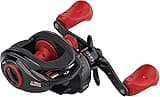 Abu Garcia Max X Low Profile Baitcast Reel, Size LP (1539734), 4 Stainless Steel Ball Bearings + 1 Roller Bearing, Synthetic Star Drag, Max of 15lb | 6.8kg, Left-Handed - Box, Multi