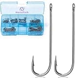 Natufish Aberdeen Fishing Hooks Set,150Pcs Crappie Panfish Hook Inline/Long Shank/Light Wire/Closed Eye for Sunfish Bass Freshwater