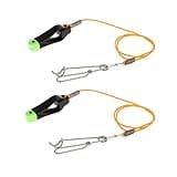 YUNNLEZT Power Grip Plus Line Release, 17inch Leader with Snap Release Clip Fishing Downrigger Line Release for Weight, Planer Board, Kite, Offshore Fishing, Pack of 2
