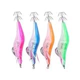 Squid Jig, Fishing Lures Fishing Squid Lure Saltwater Squid Hook 3D Floating Squid Bait Luminous Shrimp Lure Hook Squid Jig Hook Fake Prawn Glow Bait Fishing Tackles Glow in Dark Deep Diver Lures