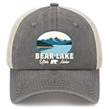 Made in US Bear Lake Idaho Travel Vacation Hats for Mens Baseball Caps Low