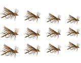 Feeder Creek Flies for Fly Fishing | Stimulator Yellow Dry Attractors | 12pc Fishing Lures | Trout and Bass Flies | 4 Size Assortment | Size 12,14,16,18 Fly Kit