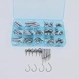 Dropshot Rig Kit – 40pcs Wacky Hooks (4 Sizes) & 50pcs Drop Shot Weights (Cylinder/Round, 5 Sizes) for Bass Finesse Fishing, Corrosion-Proof Sinkers & Worm Hooks, Compact Tackle Box Included