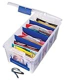 Flambeau Outdoors 4510 Clear Fishing Tackle Box Organizer - Super Half Satchel Soft Fishing Lure Storage Boxes, Bait Box Fishing Tackle Organizer, Tuff Tainer Tackle Box with Zerust Anti-Rust Dividers