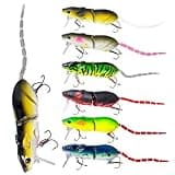 7PCS Spirebuzz Ratstrike Lure – 3D Lifelike Mouse Fishing Lures with Treble Hooks, Multi-Jointed Swimbaits, Slow Sinking Baits for Freshwater and Saltwater, Topwater Rat Lures