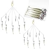 Lunmon 2 Pcs Umbrella Rig Fishing Lure Bass Bait Kit 5 Arms Baits Multi Lure Rigs for Trout Perch Walleye Freshwater Saltwater Boat Trolling