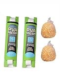 2 Pcs 25mm PVA Carp Fishing Meshs Refill Bait Bags Stocking Rigs Water Soluble Bait Wrap Bags for Carp Bait