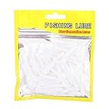 50 Pcs 5cm Soft Fishing Lures, Plastic Fishing Bait T Tail Grub Worm Baits Fish Tackle Accessory 9 Colors(White)