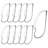 10 Pcs Weedless Wacky Rig Hooks Bass Fishing Hooks for Wacky Rigging Worm Lure Long Neck Hooks Anti-Hanging Bottom Mouthguard Fish Hook for Wacky Rigging Worm Lure 2/0
