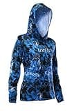 KOOFIN GEAR Performance Fishing Hoodie Women's Long Sleeve Hooded Sunshirt UPF50, Dark Blue, X-Large