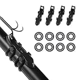 4pcs Magnetic Hook Keeper, Black Fishing Hook Holder with 2 Sizes Rubber Rings Durable Fishing Rod Keeper Hook Rod Holder Fishing Bait Holder Hooks for Fishing Rod