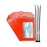 3 Pack, Fluorescent Orange, Vertical, Zipped, Hunting & Fishing License Holder, Includeds Zip Tie, Made in USA