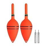 PATIKIL 0.5oz Lighted Fishing Slip Bobbers, 2 Pack EVA Light Up in Red Fishing Float with Battery for Night Fishing