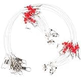 19 PCS Fishing Leader Rigs for - Double Drop MONOFILAMENT Saltwater Tackle Rigs - 60lb Heavy Duty Crappie Rig with Swivel and Snaps Bridge and Pier Rig Single Drop Fishing Bait Rig Value PACK-19