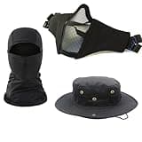 Woltechz Motorcycle Balaclava Face Mask for Ski, Tactical, Hunting & Fishing Bonnie Hat UPF 50+ Breathable Wide Brim Sun Protection Hat