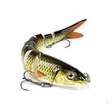 LKQBBSZ 8 Segment Swimbait Lures Fishing Lures Hard Bait Minnow VIB Lure with Treble Hook Life-Like Swimbait Fishing Bait 3D Fishing Eyes Popper Crankbait Vibe Sinking Lure for Bass Trout Walleye