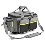 Gonex Fishing Tackle Bag, Water-Resistant Polyester Material Fishing Tackle Storage Bag with Padded Shoulder Strap and Non-Slip Base Suitable for 3600 3700 Tackle Box, Grey