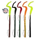 Made in USA Fishing Lures Bass Set, 10" Pre-Rigged Weedless Swim Bait, Twister Tail Bass Fishing Lures, Extra Durable Soft Plastic Baits for Freshwater - 5 pcs Bass Baits and Lures Pack, DeLong Lures