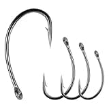 Carp Fishing Hooks- 120pcs Barb Curved Shank Carp Hooks Circle Fish Hooks Freshwater Saltwater for Hair Rigs Carp Fishing Tackle 4#