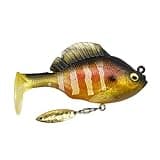 USA Bass Tackle - Hand Poured Underspin Gill - Weedless Gilly Paddletail Sleeper Swimbait with Bass-Tech Soft Plastic & Owner Mega Jig Hook Largemouth Smallmouth Spotted Bass (3/4, Gill)