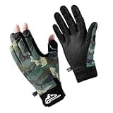 SUJAYU Fishing Gloves for Men & Women, Ice Fishing Hunting Gloves Cold Weather, Kayak Fly Fishing Gear (Camo Green, X-Large)