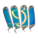 Generic 4 Pack 8"" Salmon & Trout Trolling Flasher UV & Glow (White)