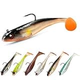 3.5In Pre-Rigged Swim Baits for Bass Fishing - Jig Heads Soft Plastic Walleye Lures, Paddle Tail Swimbaits for Bass, Crappie & Trout Lures, Fishing Bait for Saltwater & Freshwater