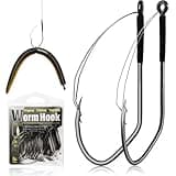 Dovesun Weedless Worm Hooks Wacky Rig Hooks 30PCS Professional V Bass Fishing Hooks for Freshwater Saltwater Weedless Hook 2/0