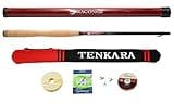 DRAGONtail Shadowfire 365 12' Tenkara Rod Plus Complete Starter Package – Flies, Leader, Tippet, Line Holder, Storage Tube, and Rod Sock