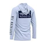 Southern Fin Apparel Performance Fishing Hoodie Shirt for Men Women UPF UV 50+ Lightweight With Hood (Large, Arctic Blue)