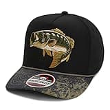 Largemouth Bass Fishing Trucker Style Rope Cap, ComfortSnap Snapback, OSFA, Bass Fishing Cap