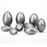 AMYSPORTS Egg Lead Fishing Weights Kit Drop Bass Weights Sinker Tackle Saltwater Casting Fishing Sinkers Set Oval Freshwater 10pcs 1oz