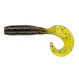 Yamamoto Gary 4" Fishing Single Tail Grub - Swimming Soft Plastic Bass Lure Baits - 20 Pack, Green Pumpkin with Large Black