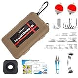 LoDinpo Mini Survival Fishing Kit Small Emergency Fishing TackleBox Pocket Outdoor Fishing Set Travel Party Fishing shoebox Surf Survivalist Fishing Accessories Pack Fishing Gear Gifts for Starter Men