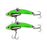 SteelShad - Mini Series (1/4 oz) Glow Green - 2 Pack - Glow in The Dark Fishing Lures - Lipless Crankbait for Freshwater Fishing - Perfect for Ice Fishing, Pan Fishing, Crappie, Walleye and Bass