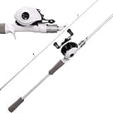 Kilitn Fishing Rod and Reel Combo, White Color Baitcasting Combo Baitcast Reel, 2-Piece Baitcaster Rod, Durable Fiberglass with Comfortable EVA Handle (Casting Left 6FT)