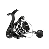 PENN Pursuit IV Inshore Spinning Fishing Reel, Size 3000, HT-100 Front Drag, Max of 12lb, 5 Sealed Stainless Steel Ball Bearing System, Built with Carbon Fiber Drag Washers, Black Silver