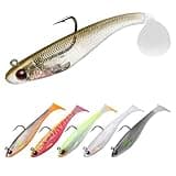 TRUSCEND Fishing Lures for Bass Trout Jighead Lures Paddle Tail Swimbaits Soft Fishing Baits Freshwater Saltwater Jigging Bass Gear Gifts for Men