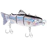 HADORAM Robotic Swimming Electric Fishing Lures 5.12" USB Rechargeable LED Light Wobbler 4 Segment Multi Jointed Swimbaits Hard Lures Fishing Tackle (Hybrid Striped Shad Specialty)