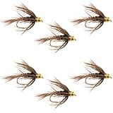 The Fly Fishing Place Bead Head Soft Hackle Pheasant Tail Nymph Fly Fishing Flies - Trout and Bass Wet Fly Pattern - 6 Flies Hook Size 12