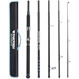 THKFISH 4 Piece/5 Piece Saltwater Travel Rod, Heavy Spinning Fishing Rod Portable Travel Surf Rod Carbon Fiber Saltwater Boat Fishing Rod 6’9”/7’9”/8’9” with Case Bag for Seawater Fish