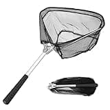 Yeahmart Fishing Net Minnow Nets with Aluminum Collapsible Telescopic Fishing Pole Handle and Nylon Mesh, Small Fishing Landing Net for Saltwater Freshwater, Extends to 21 inch (Fixed Handle)