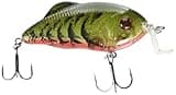 Strike King Hybrid Hunter Shallow Jr. Fishing Lure, Shallow Diving Crankbait, 90-Degree Bill, 3D Eyes, Loud Rattle, Dives 1 to 3-Feet,Size 4 & 6 Treble Hooks