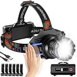 INECOKS Rechargeable Headlamp Super Bright, 3000LM Motion Sensor Head Lamp with 9 Modes, Zoomable Headlamp for Adults 90° Adjustable, IPX7 Waterproof High Power Head Light for Fishing Camping