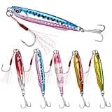 Tripquips Fishing Lures Saltwater Spoon Lures with Ultra-Sharp Hooks, Saltwater Jigs Fishing Lure for Tuna Salmon Grouper, Sea Fishing Jigging Lure, Trolling Spoon for Bass Fishing-30g-5PCS