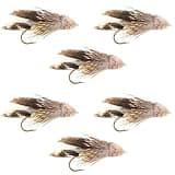The Fly Fishing Place Muddler Minnow Fly Fishing Flies - Classic Bass and Trout Streamers - Set of 6 Flies Hook Size 8